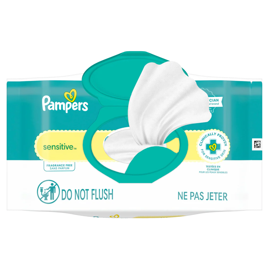 Pampers Sensitive Baby Wipes Clinically Proven Water Based Hypoallergenic And Unscented Baby Wipes (1X Flip-Top Packs) - 36ct/12pk - Image 2
