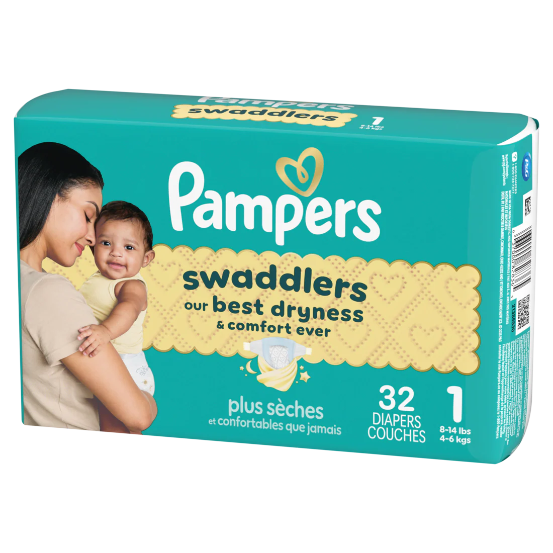 Pampers Swaddlers Diapers Size S1 (8-14 Lbs) Absorbent Keeps Baby Dry And Comfortable Pediatrician Recommended Skin Safe Disposable Baby Diaper - 32ct/4pk - Image 2