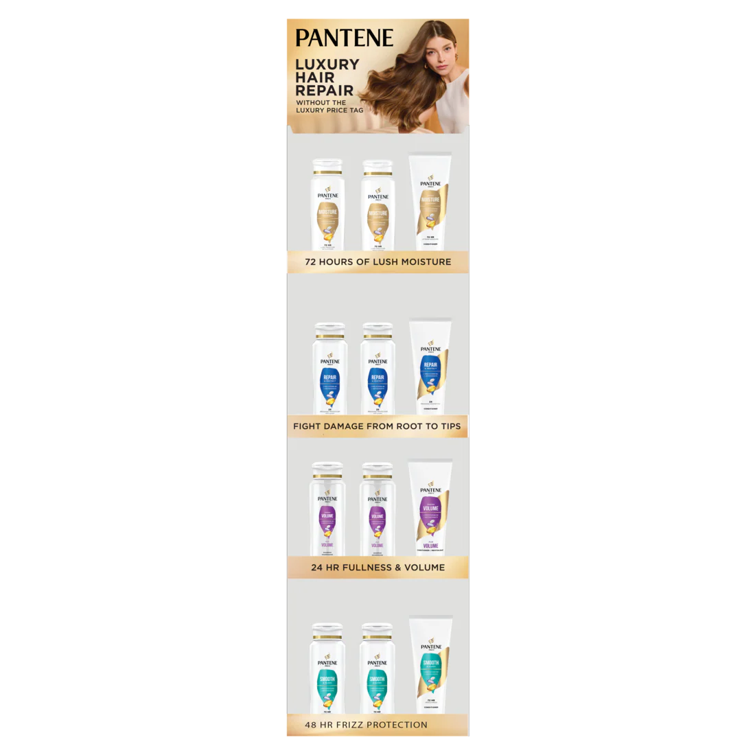 Pantene Shampoo & Conditioner Wingstand Display - (10.4-12)oz/24pk