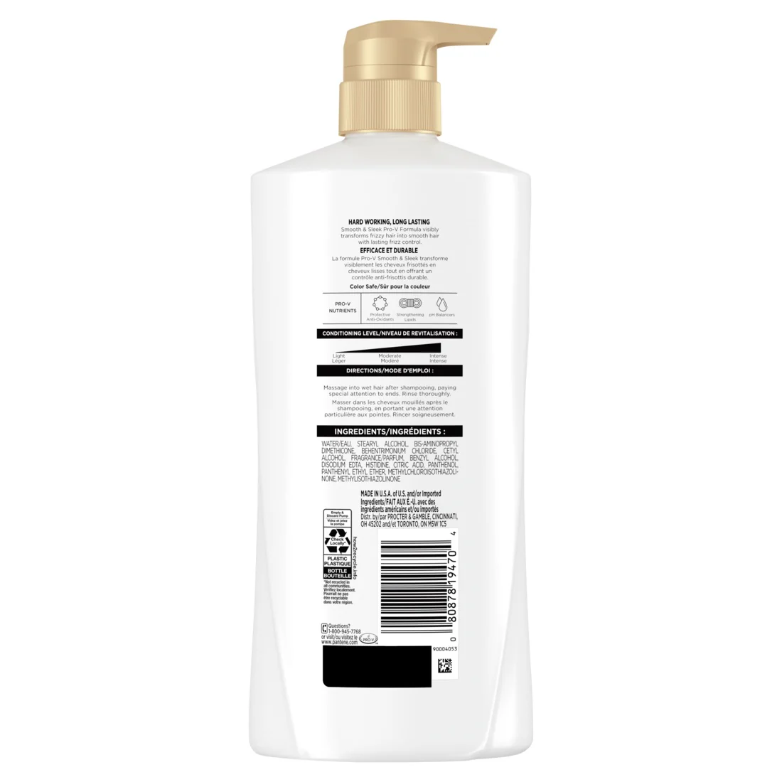Pantene Smooth & Sleek 72 HR Smoothness Conditioner - 16oz/4pk - Image 2