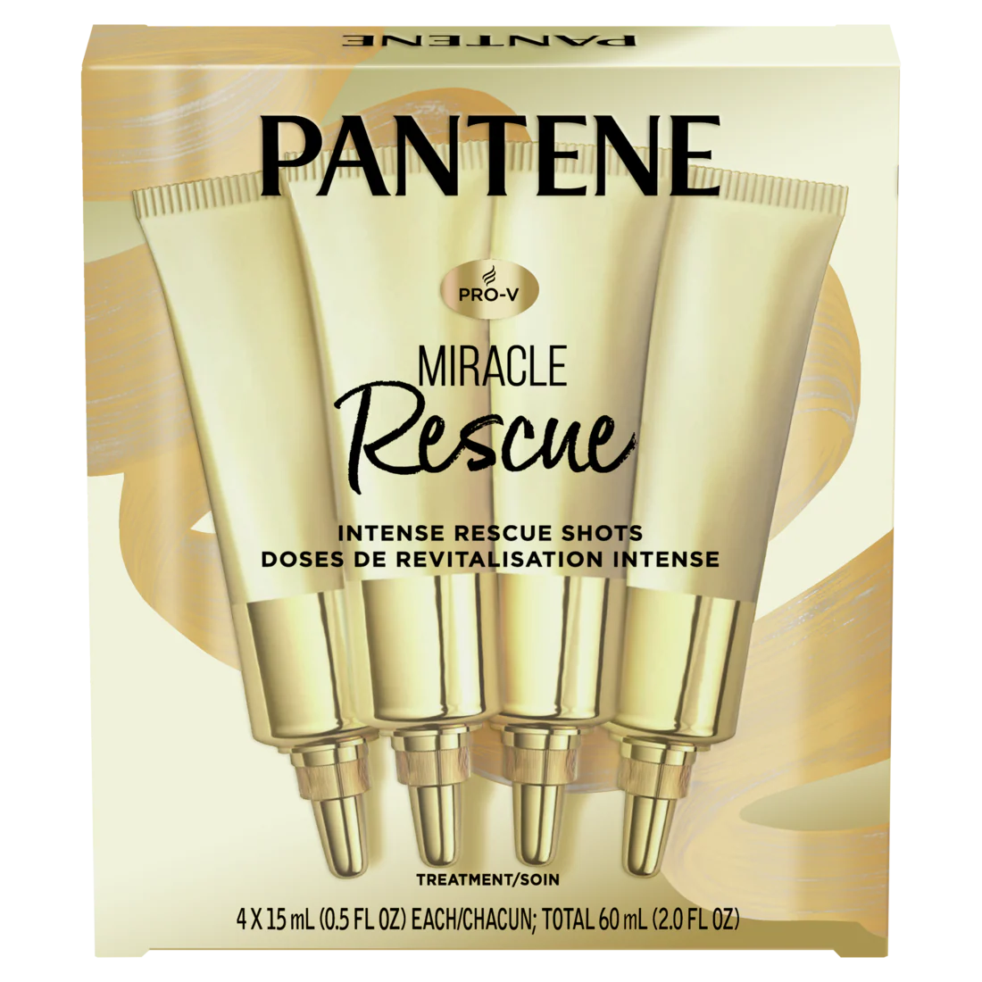 Pantene Intense Rescue Shots Targets Extreme Damage Nourishes & Helps Prevent Split Ends Protects Hair Bonds - (4x0.5)oz/12pk