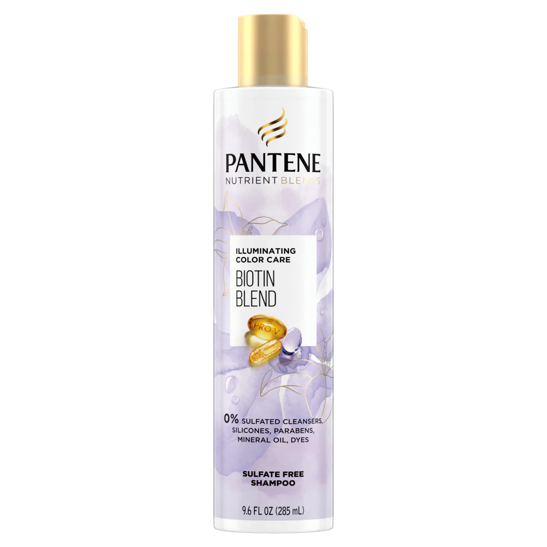 Pantene Nutrient Blends Illuminating Color Care Biotin Sulfate Free Shampoo - 9.6oz/4pk