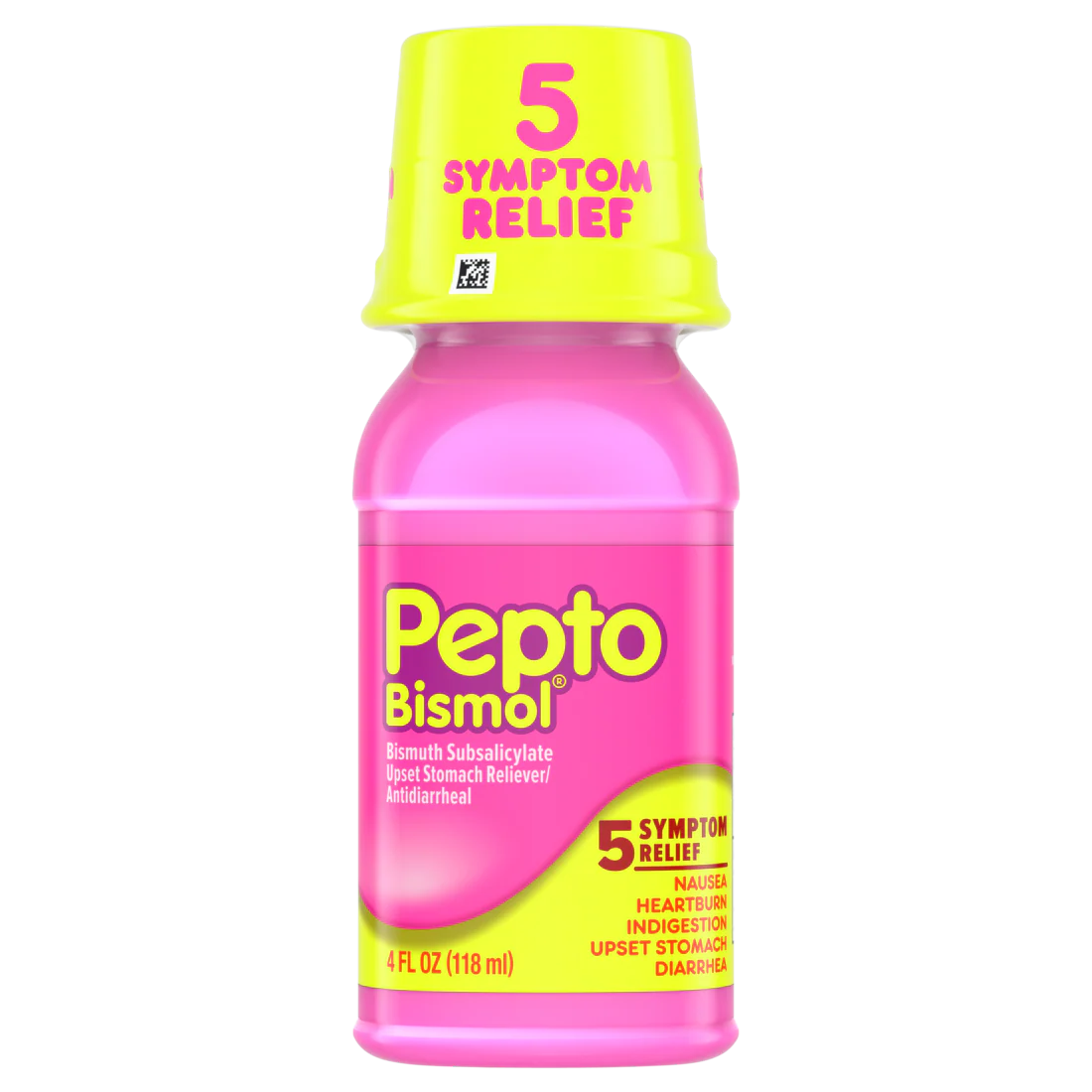 Pepto Bismol Liquid Upset Stomach Relief Nausea Relief Heartburn Relief Indigestion Relief Anti Diarrhea Medication For Adults - 5 Symptom Fast Relief - 4oz/12pk