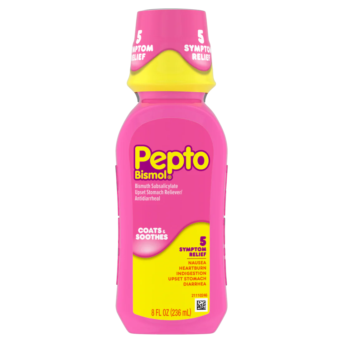 Pepto Bismol Liquid Upset Stomach Relief Nausea Relief Heartburn Relief Indigestion Relief Anti Diarrhea Medication For Adults - 5 Symptom Fast Relief - 8oz/12pk