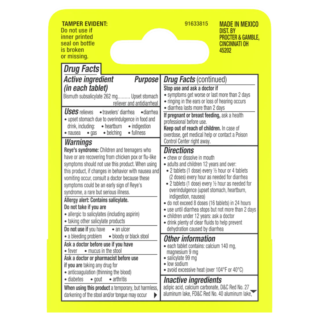 Pepto Bismol Cherry Chewable Tablets Pocket To-Go Upset Stomach Relief Nausea Relief Heartburn Relief Indigestion Relief Anti Diarrhea Medication For Adults - 5 Symptom Relief - 12ct/24pk - Image 2