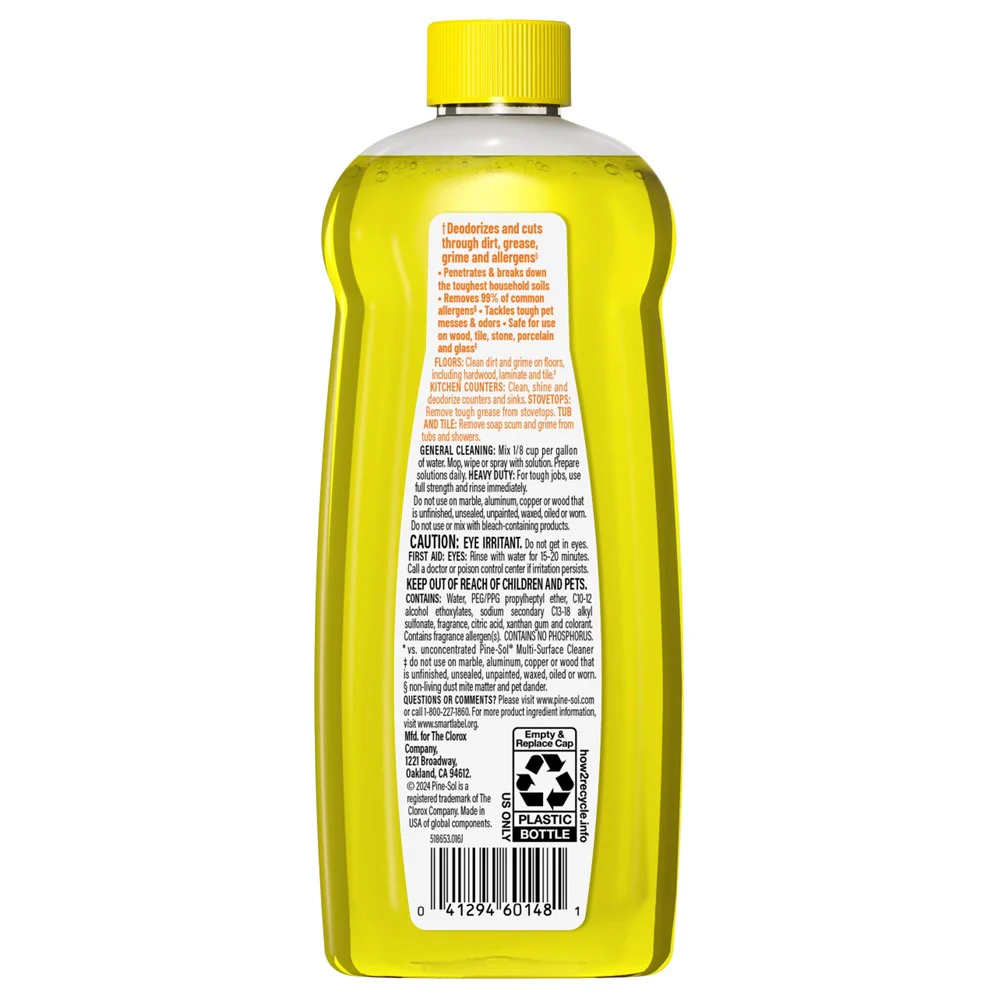 Pine Sol Cleaner Lemon Citric Acid Formula - 14oz/12pk - Image 2