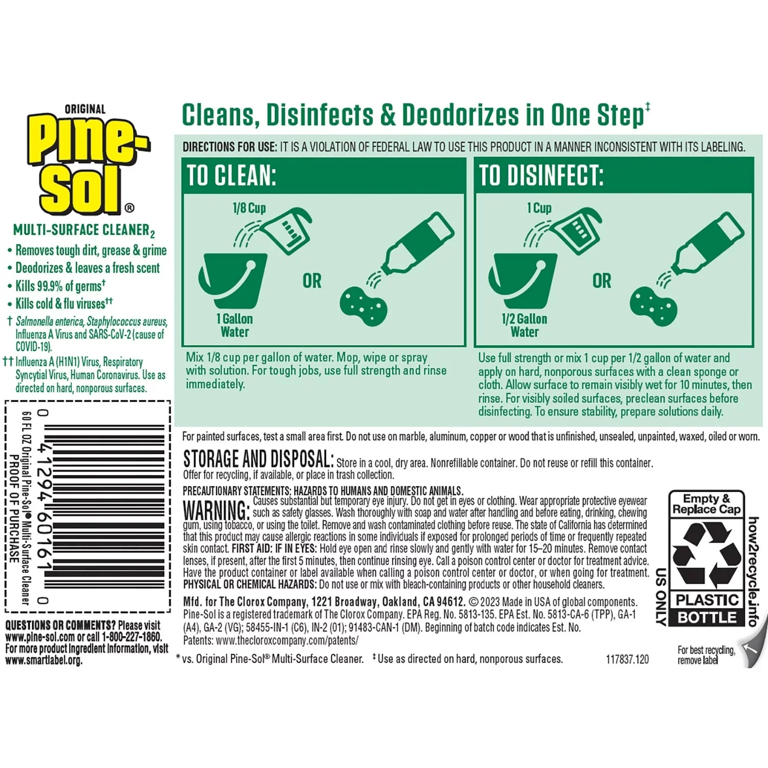 Pine-Sol Multi-Surface Cleaner Pine Scent - (2x60)oz/1pk - Image 2