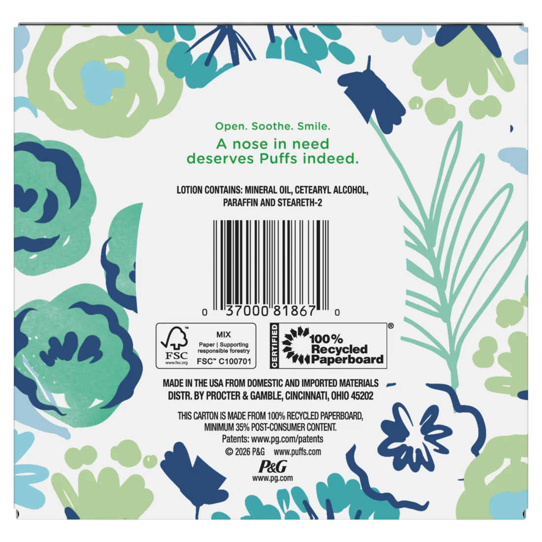 Puffs Plus Lotion Facial Tissue 1 Cube  48 Tissues Per Box - 48ct/18pk - Image 2