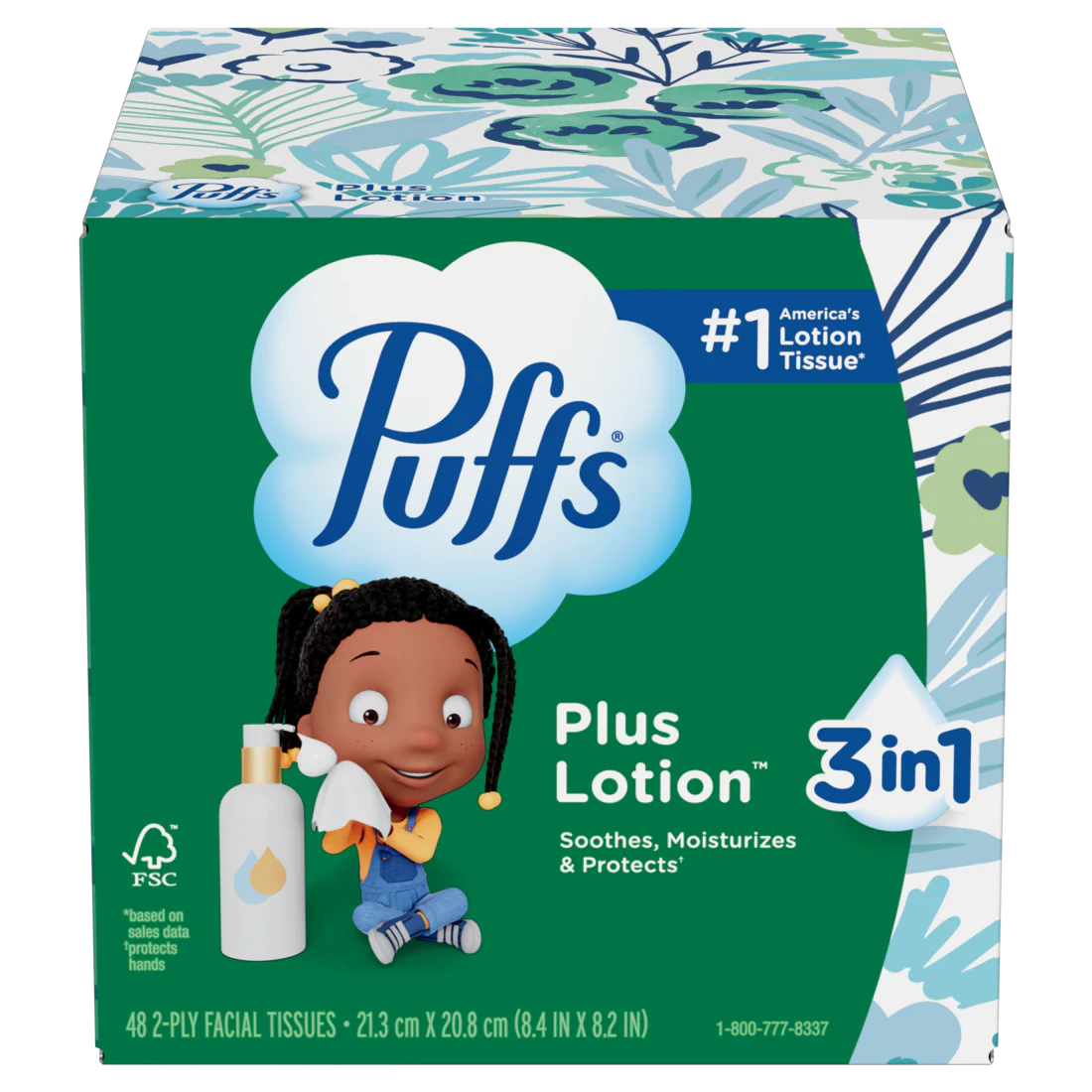 Puffs Plus Lotion Facial Tissue 1 Cube  48 Tissues Per Box - 48ct/24pk