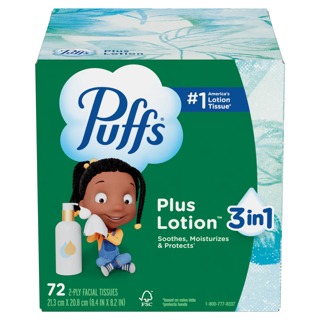 Puffs Plus Lotion Facial Tissue 1 Mega Cube 72 Tissues Per Box - 72ct/18pk