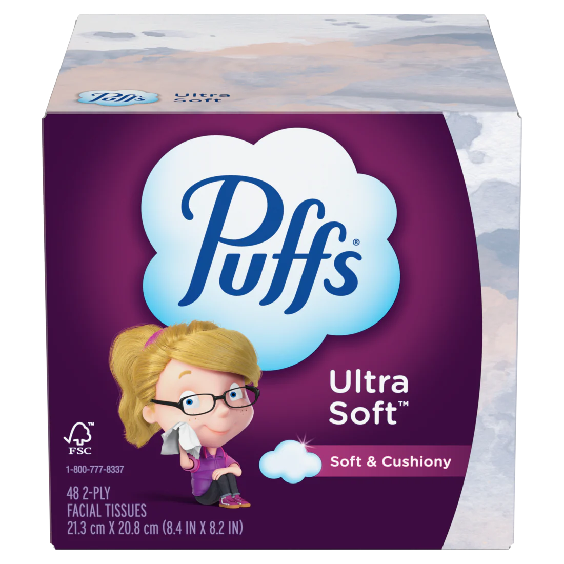 Puffs Ultra Soft Facial Tissues 1 Cube 48 Facial Tissues Per Box - 48ct/18pk