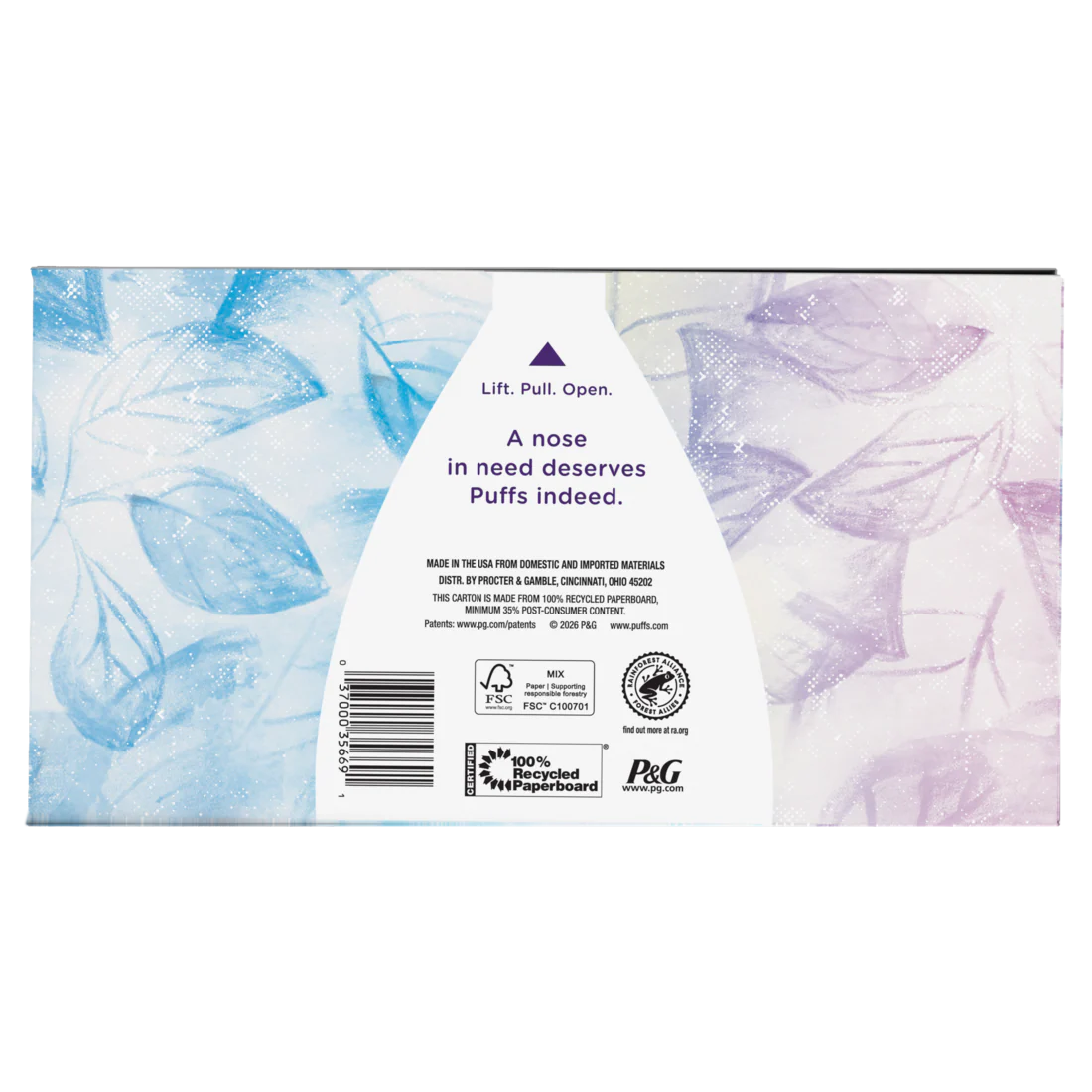 Puffs Ultra Soft Facial Tissues 1 Family Size Box 124 Facial Tissues Per Box - 124ct/24pk - Image 2