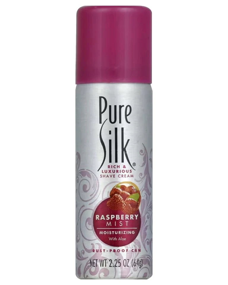 Pure Silk Shave Cream Travel Size Raspberry Mist 64g - 2.25oz/24pk