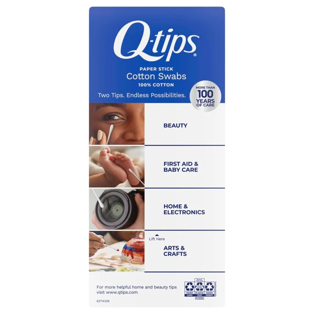 Q-tips Cotton Swabs - 625ct/12pk - Image 2