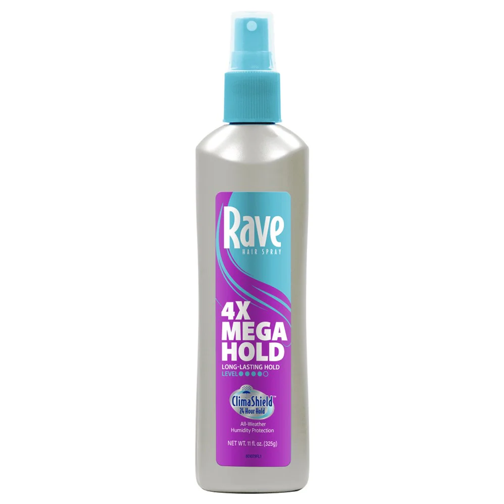 Rave Hairspray 4X Mega Unscented Non Aerosol - 11oz/12pk