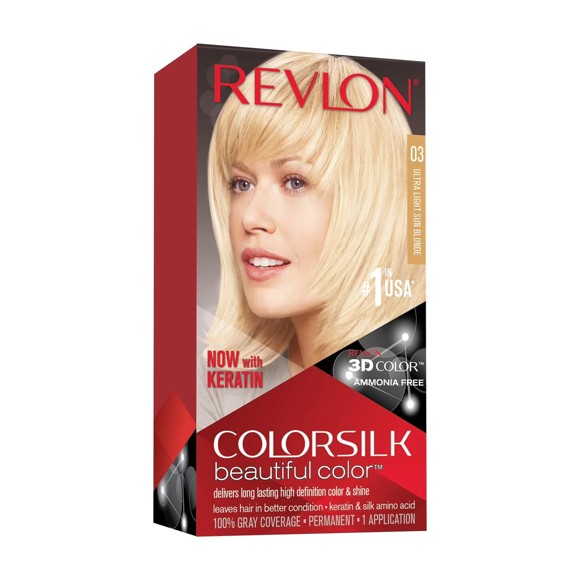 Revlon Colorsilk Hair Color USA #03 Ultra Light Sun Blonde - 1ct/3pk