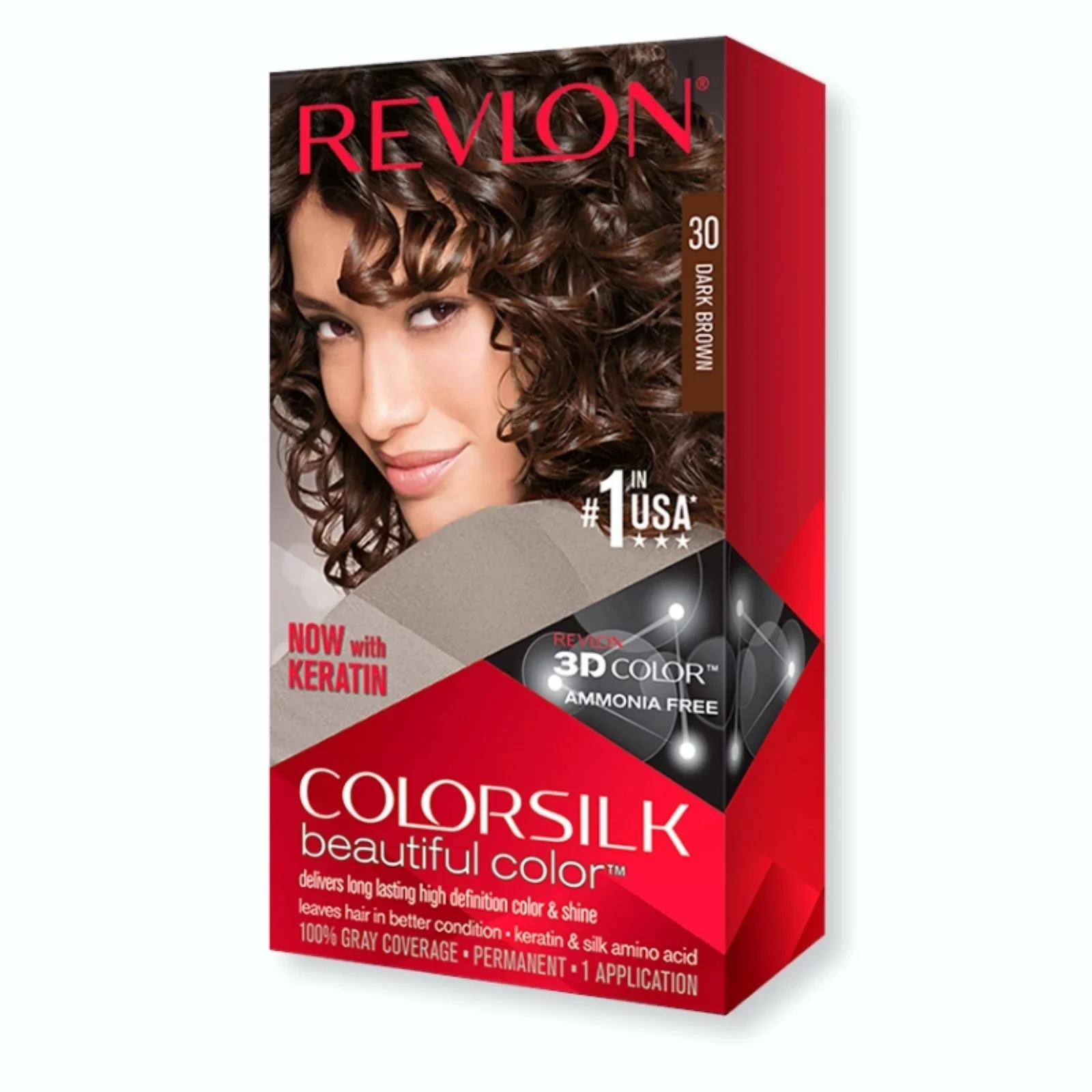 Revlon Colorsilk Hair Color USA #30 Dark Brown - 1ct/3pk