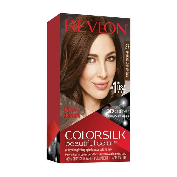 Revlon Colorsilk Hair Color USA #37 Dark Golden Brown - 1ct/3pk