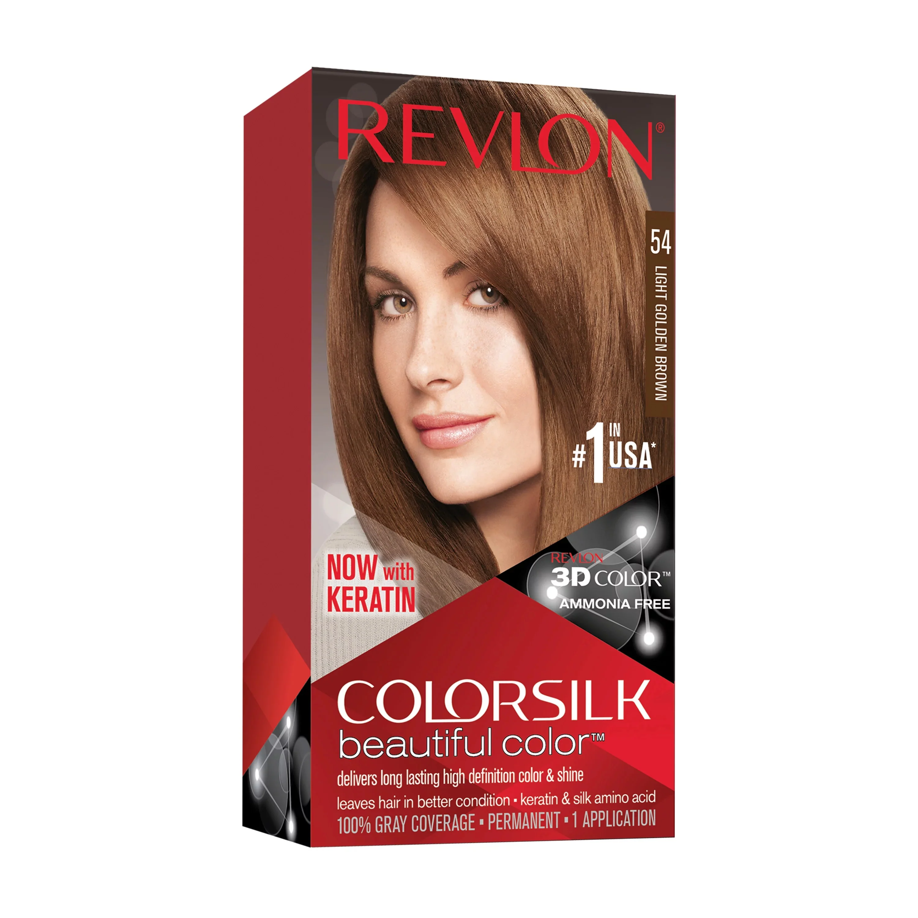 Revlon Colorsilk Hair Color USA #54 Light Golden Brown - 1ct/3pk
