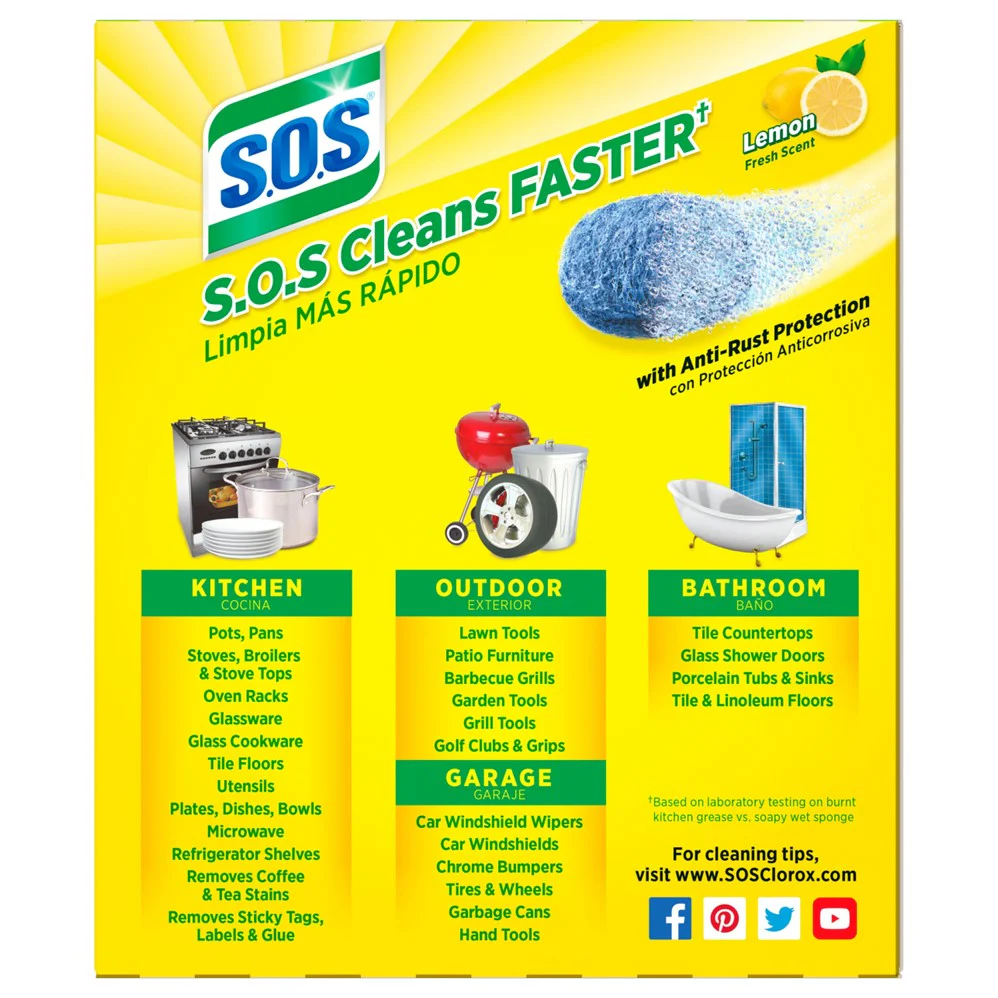 S.O.S. Steel Wool Soap Pads Lemon Fresh - 10ct/6pk - Image 2