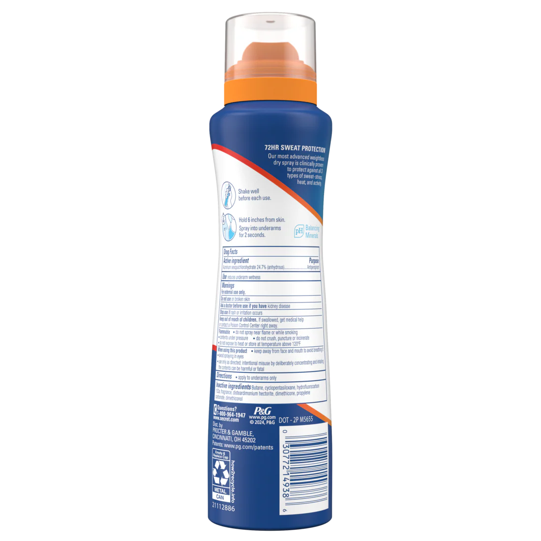 Secret Clinical Strength Dry Spray Antiperspirant & Deodorant For Women Stress Response Scent - 3.8oz/12pk - Image 2