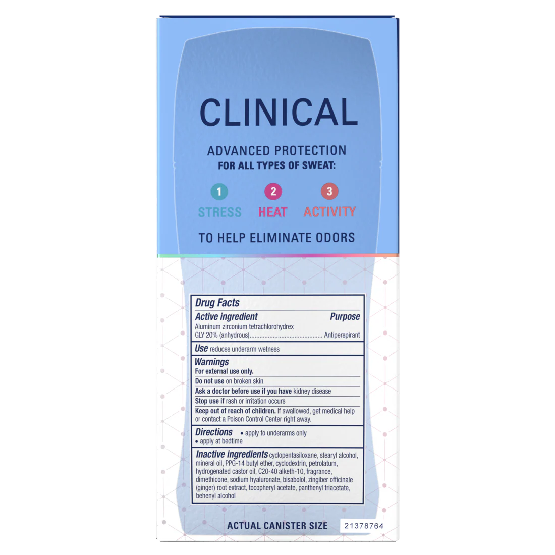 Secret Clinical Antiperspirant Deodorant For Women 100Hr Sweat & Odor Protection Hyaluronic Acid Invisible Solid Clean Lavender - 2.6oz/12pk - Image 2