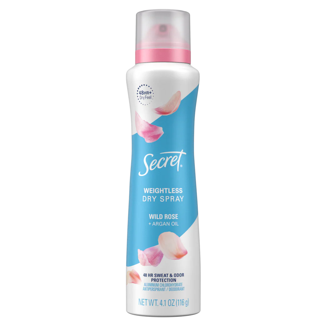 Secret Dry Spray Antiperspirant And Deodorant For Women Wild Rose And Argan Oil - 4.1oz/12pk