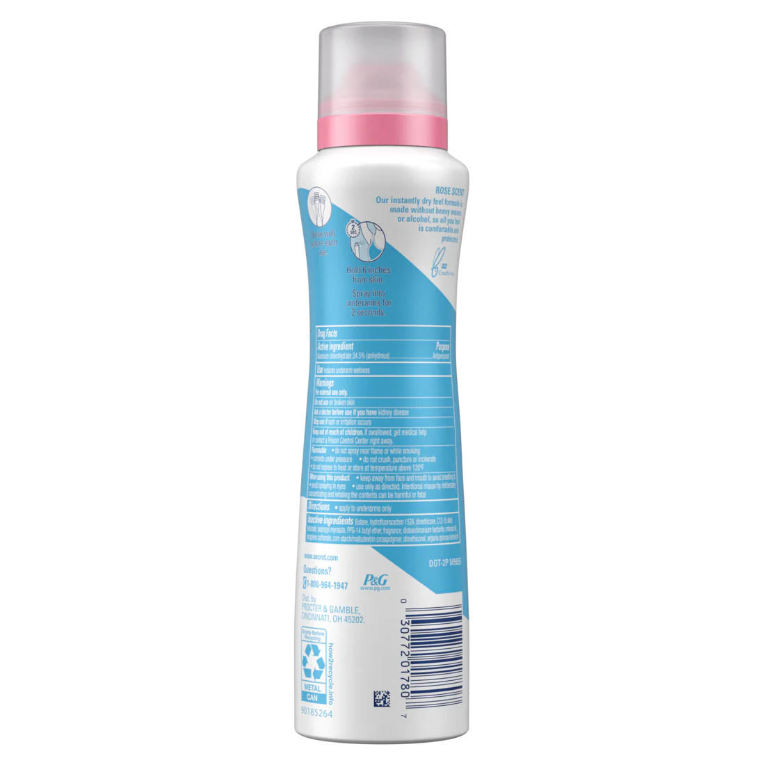 Secret Dry Spray Antiperspirant And Deodorant For Women Wild Rose And Argan Oil - 4.1oz/12pk - Image 2