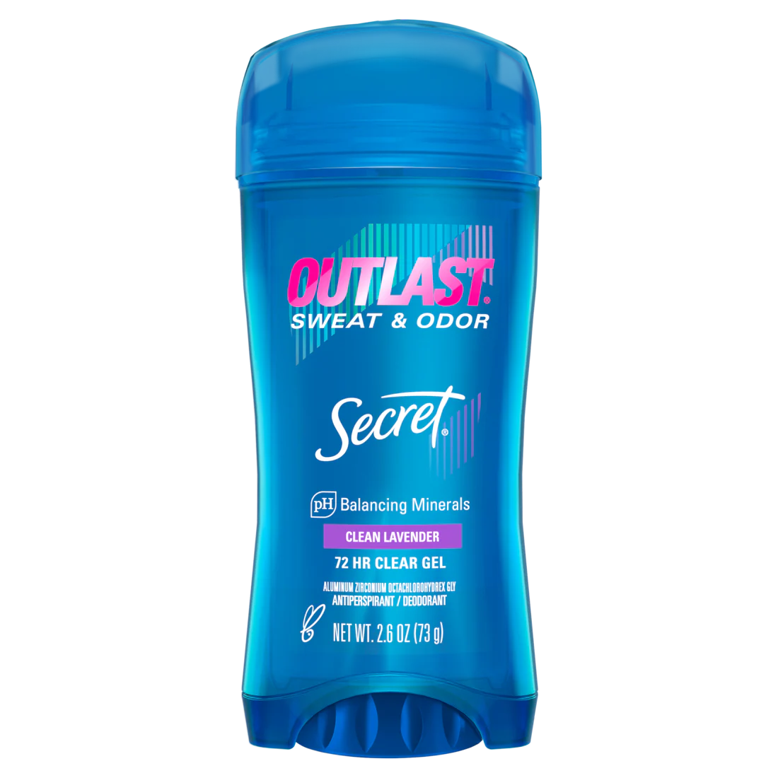 Secret Outlast Clear Gel Antiperspirant Deodorant For Women Clean Lavendar - 2.6oz/12pk