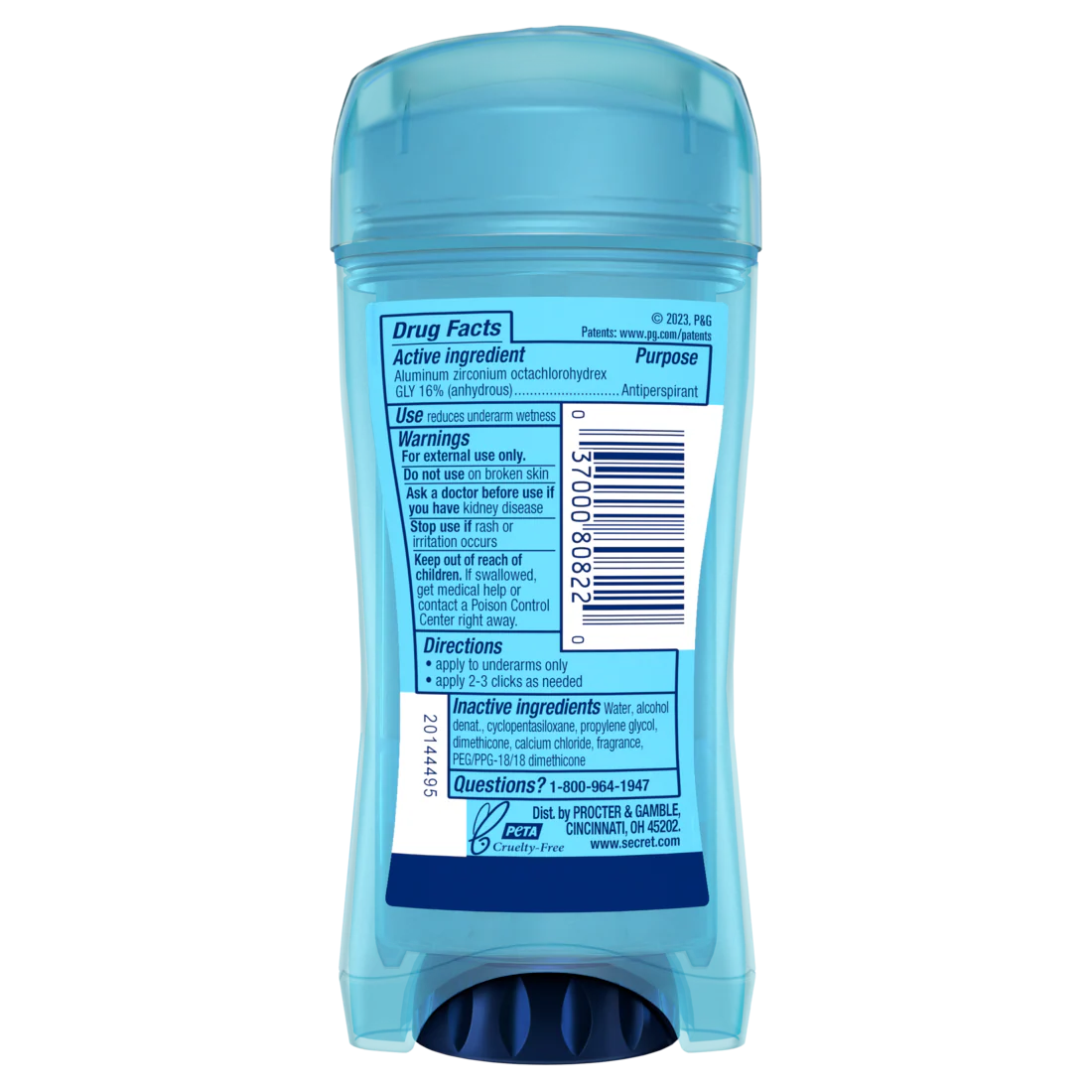 Secret Outlast Clear Gel Antiperspirant Deodorant For Women Completely Clean - 2.6oz/12pk - Image 2