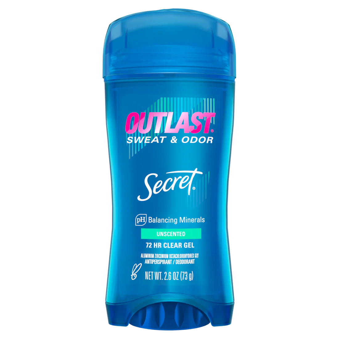 Secret Outlast Clear Gel Antiperspirant Deodorant For Women Unscented - 2.6oz/12pk