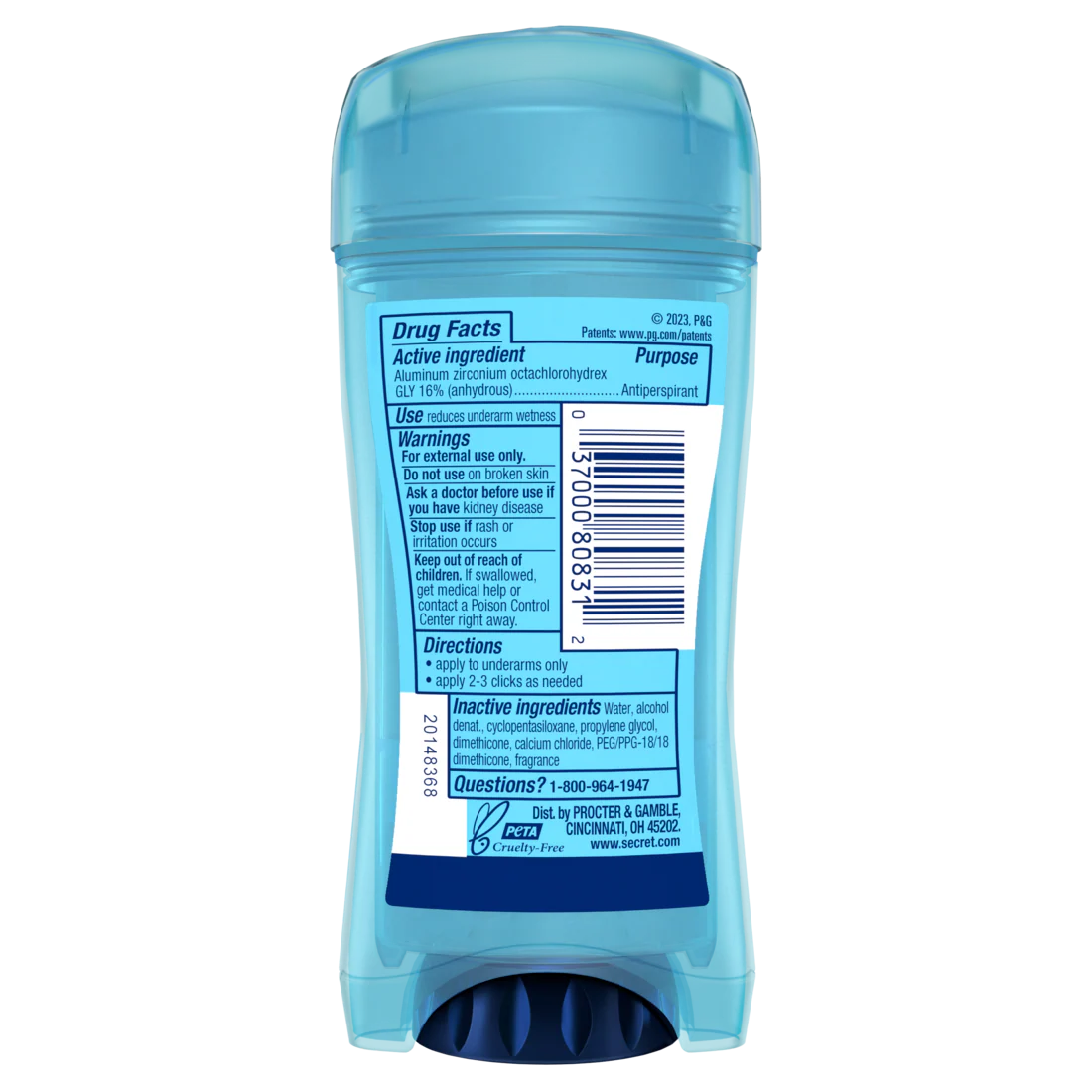 Secret Outlast Clear Gel Antiperspirant Deodorant For Women Unscented - 2.6oz/12pk - Image 2