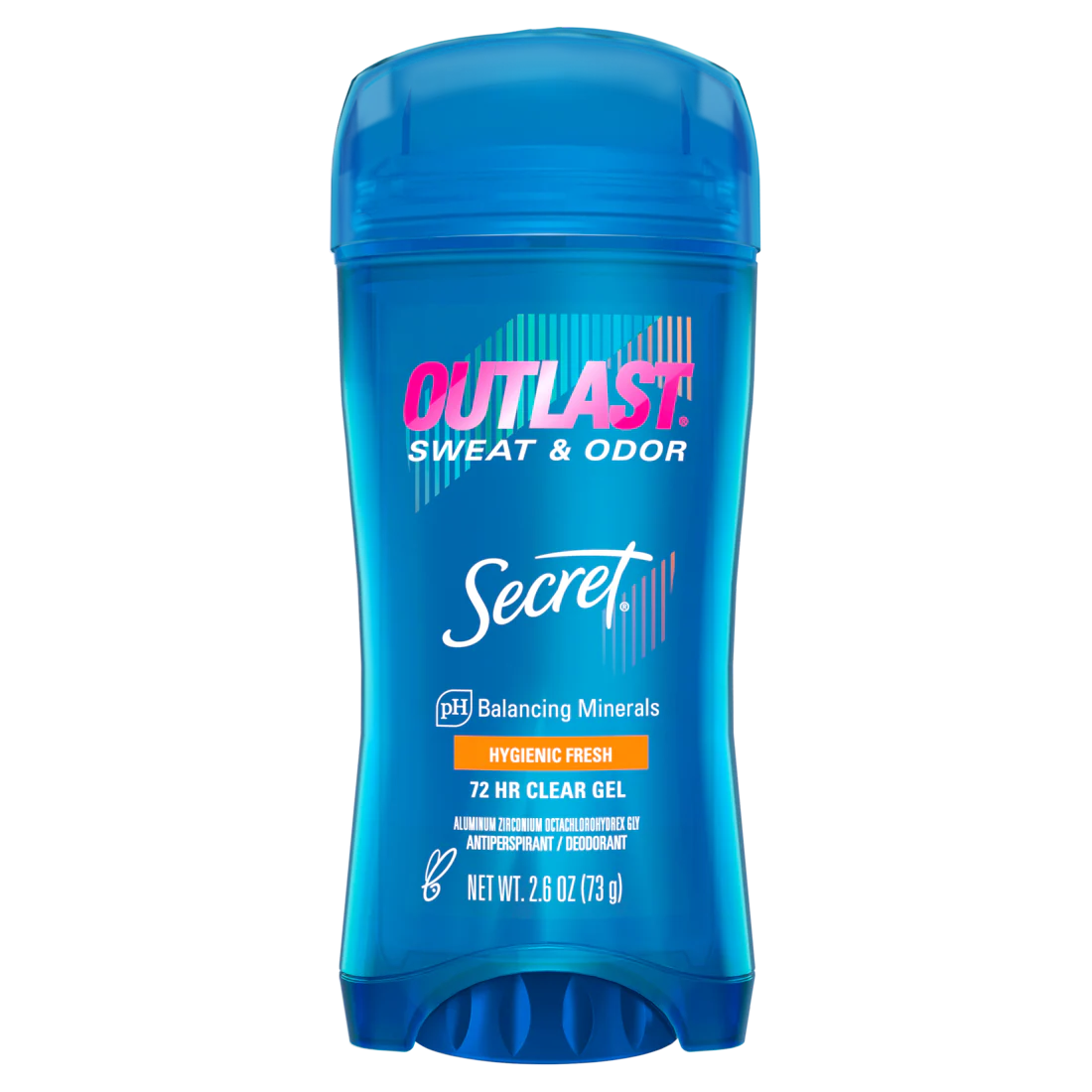 Secret Outlast Clear Gel Antiperspirant Deodorant for Women Hygienic Fresh - 2.6oz/12pk