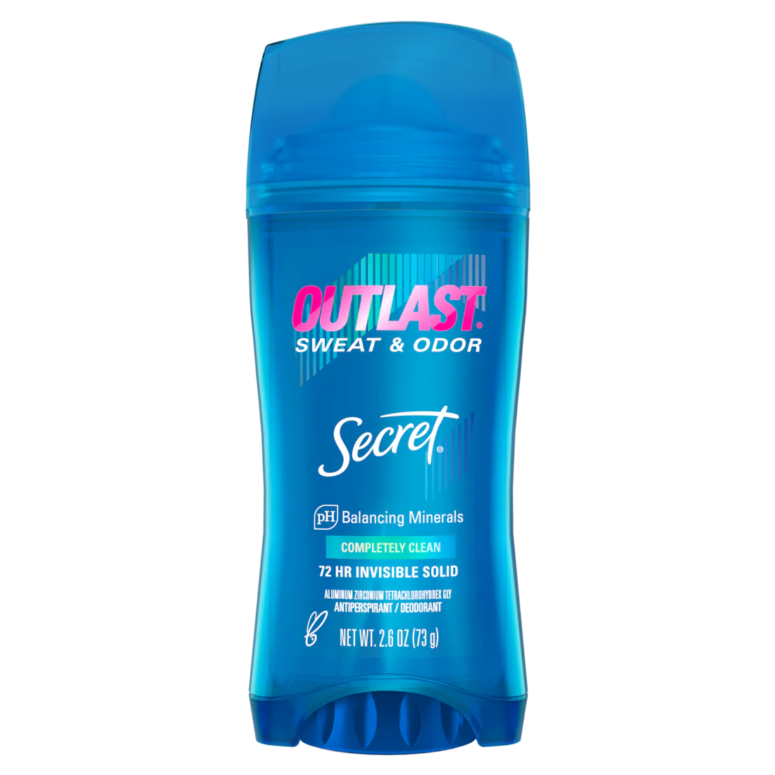 Secret Outlast Invisible Solid Antiperspirant Deodorant For Women Completely Clean Scent - 2.6oz/12pk
