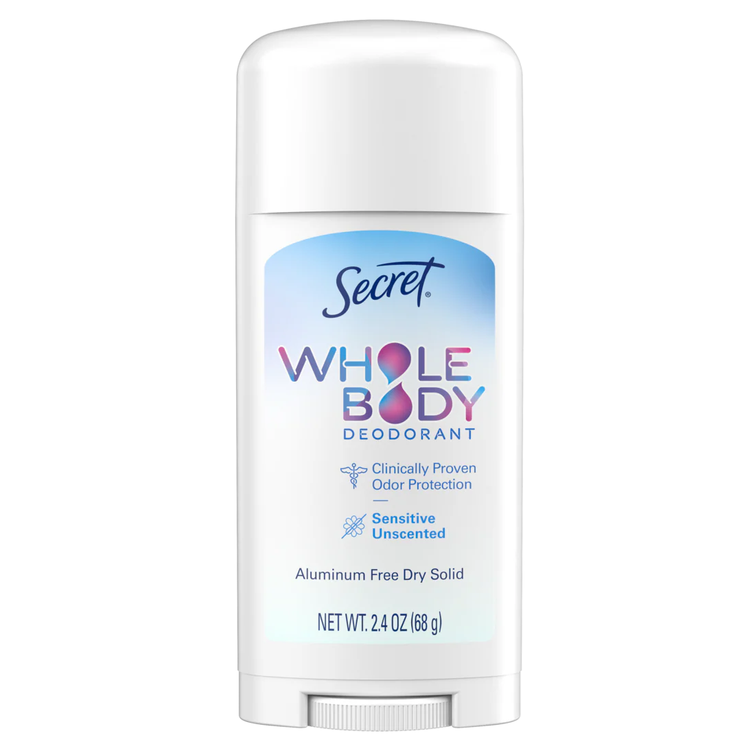 Secret Whole Body Stick Aluminum Free Deodorant For Women Unscented - 2.4oz/12pk