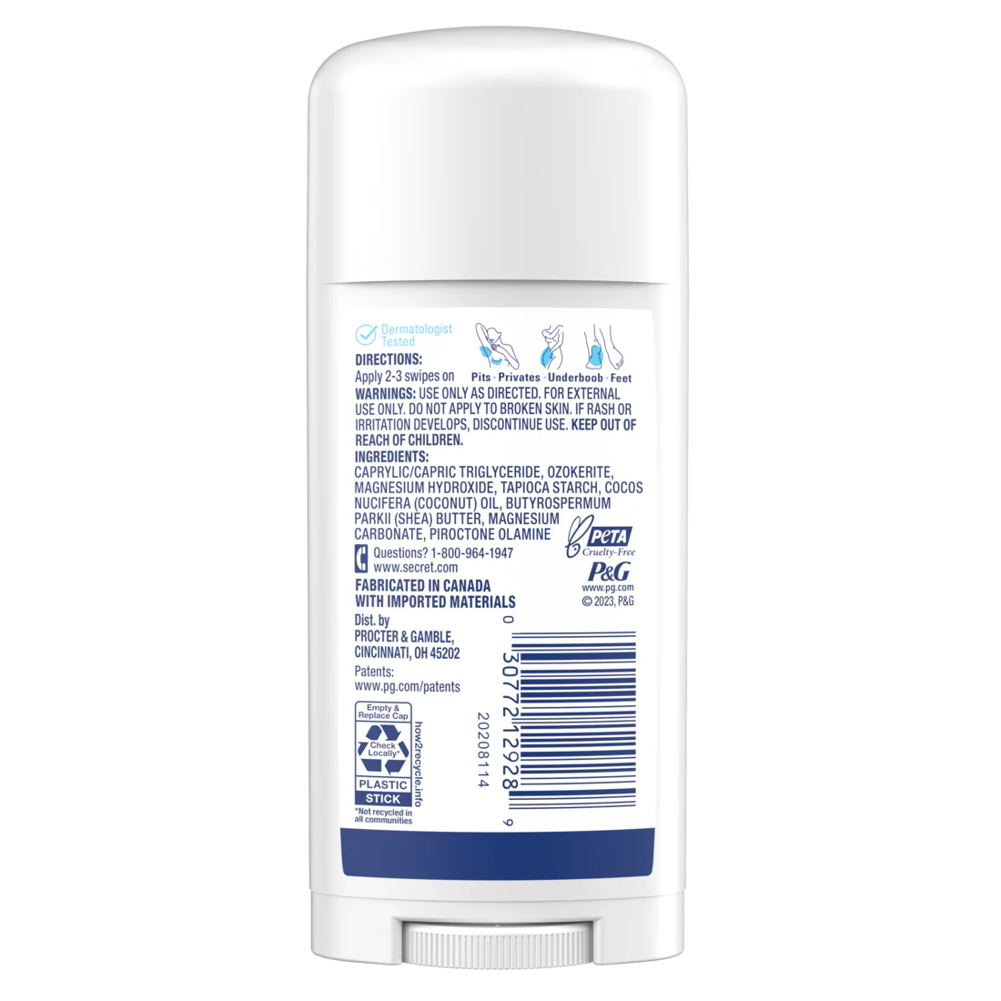 Secret Whole Body Stick Aluminum Free Deodorant For Women Unscented - 2.4oz/12pk - Image 2