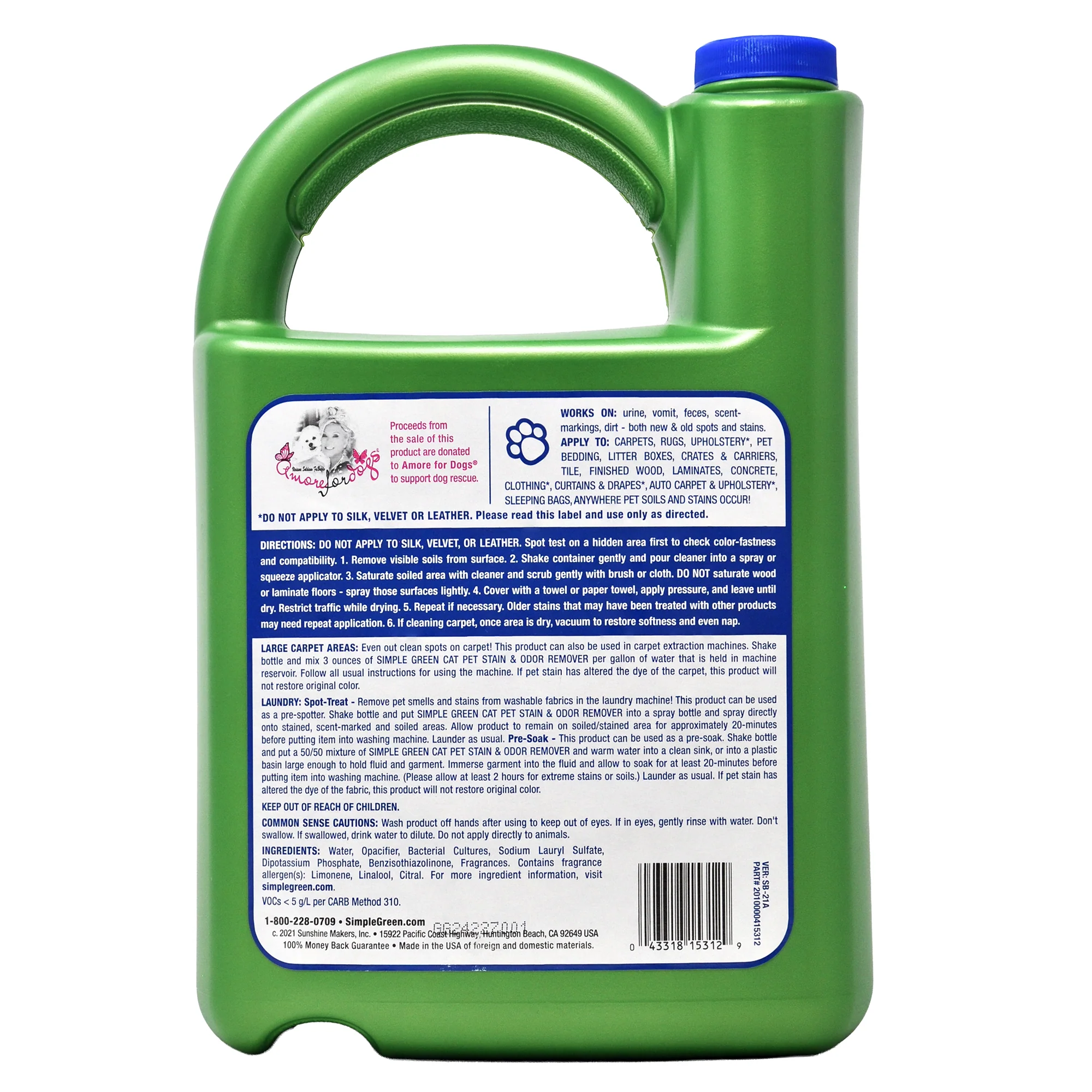 Simple Green Cat Pet Stain Odor Remover - 1gal/4pk - Image 2