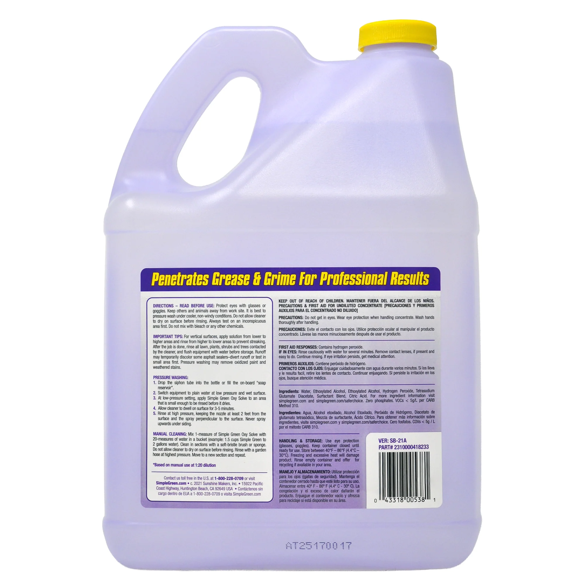 Simple Green Oxy Solve Pressure Washer Concrete and Driveway Cleaner - 1gal/4pk - Image 2