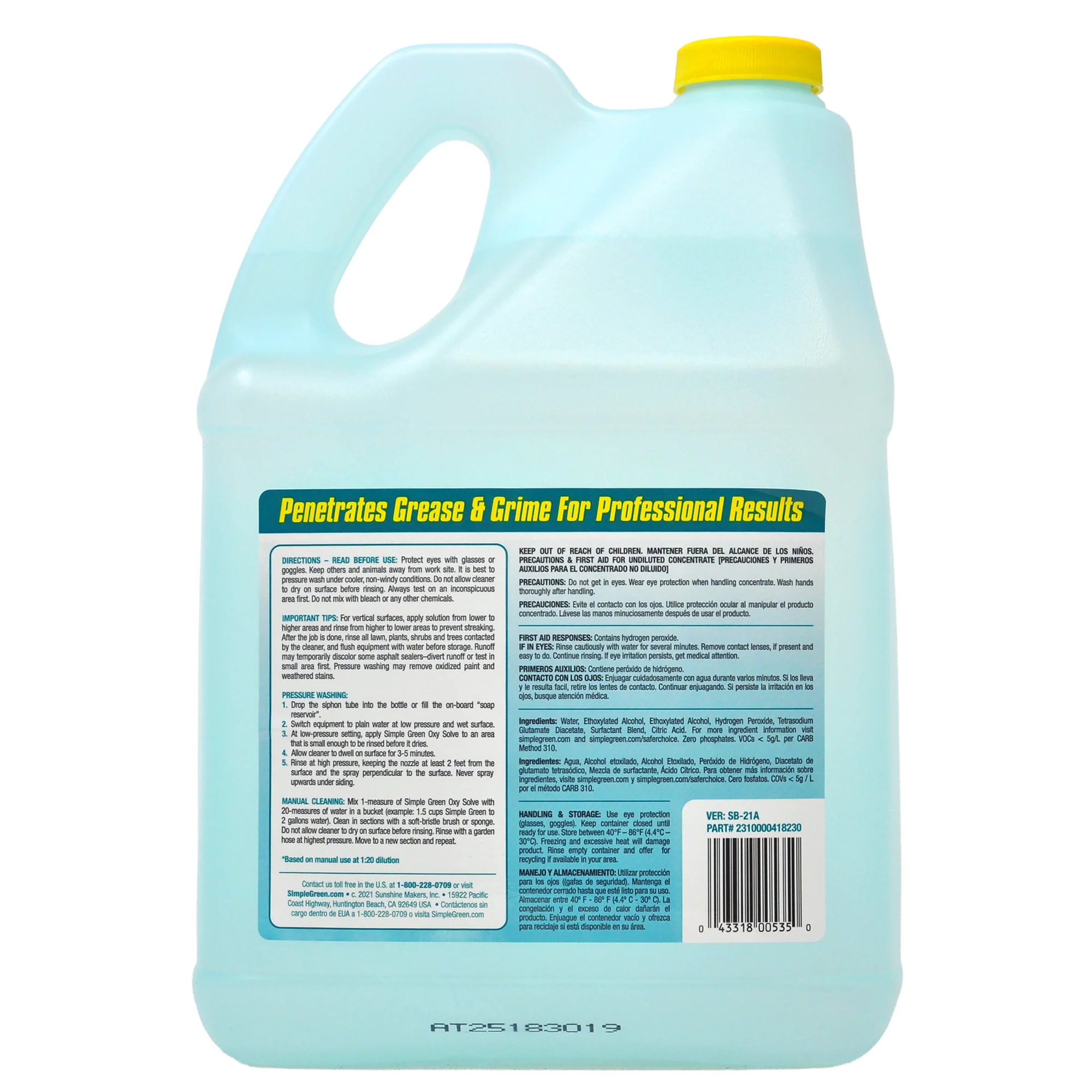 Simple Green Oxy Solve Pressure Washer Total Outdoor Cleaner - 1gal/4pk - Image 2