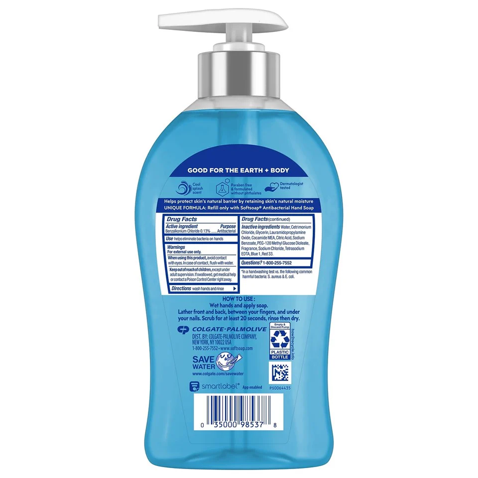 SoftSoap Antibacterial Liquid Hand Soap Pump Cool Splash - 11.25oz/6pk - Image 2