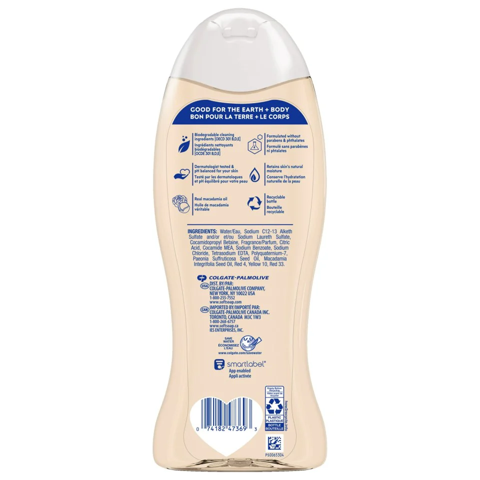 SoftSoap Moisturizing Body Wash Macadamia Oil & Soft Peony - 20oz/4pk - Image 2