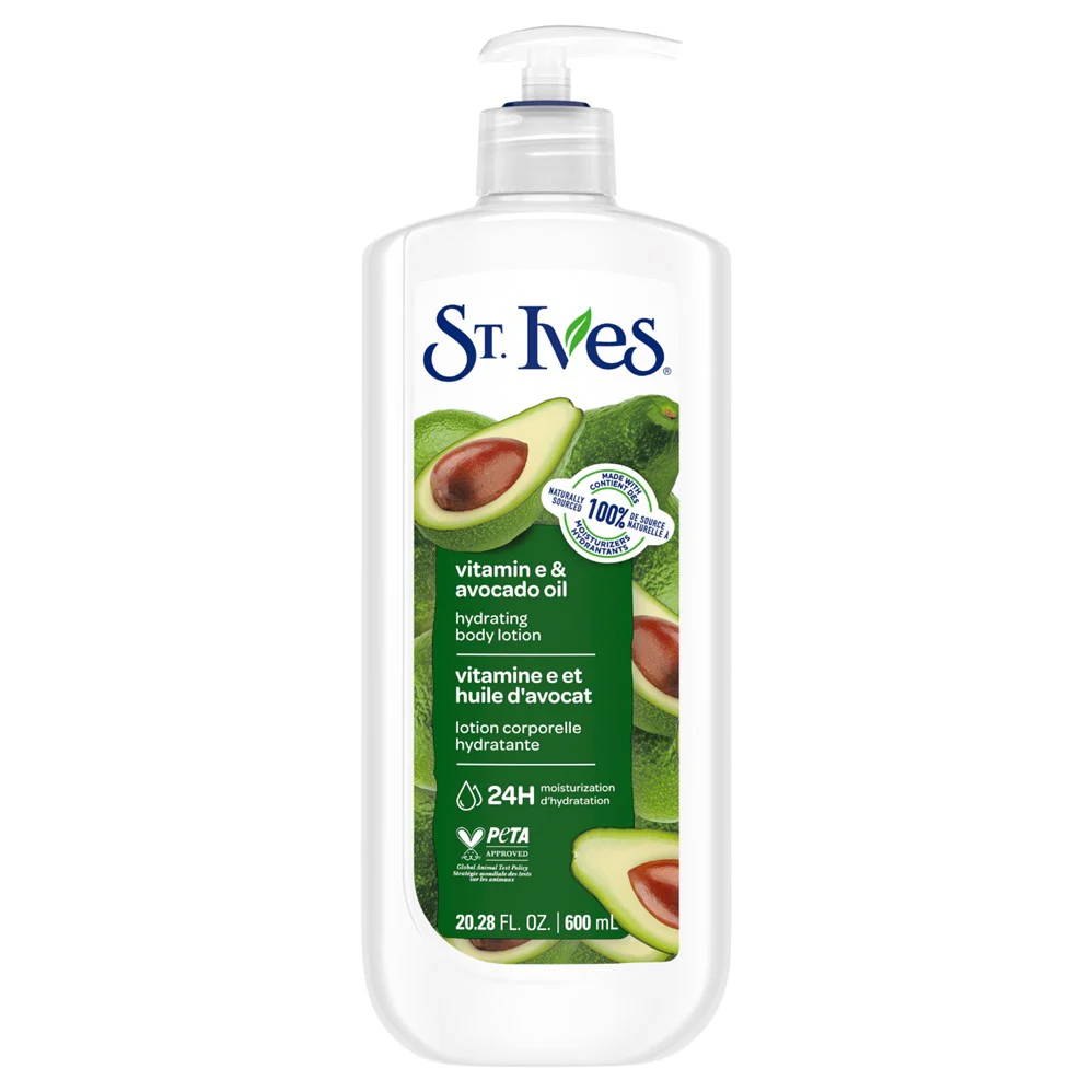 St. Ives Hydrating Vitamin E & Avocado Body Lotion - 600ml/20.28oz/4pk