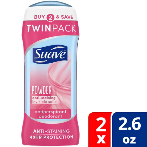 Suave Antiperspirant Deodorant in Powder Twin Pack - 2.6oz/6pk
