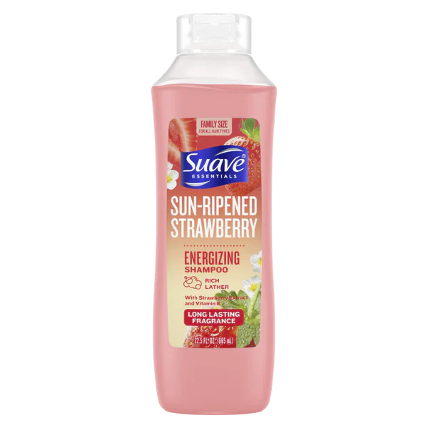 Suave Essentials Sun-Ripened Strawberry Energizing Shampoo - 22.5oz/6pk