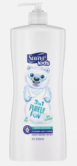 Suave Kids Moisturizing 3 in 1 Purely Fun Pump Shampoo - 28oz/4pk