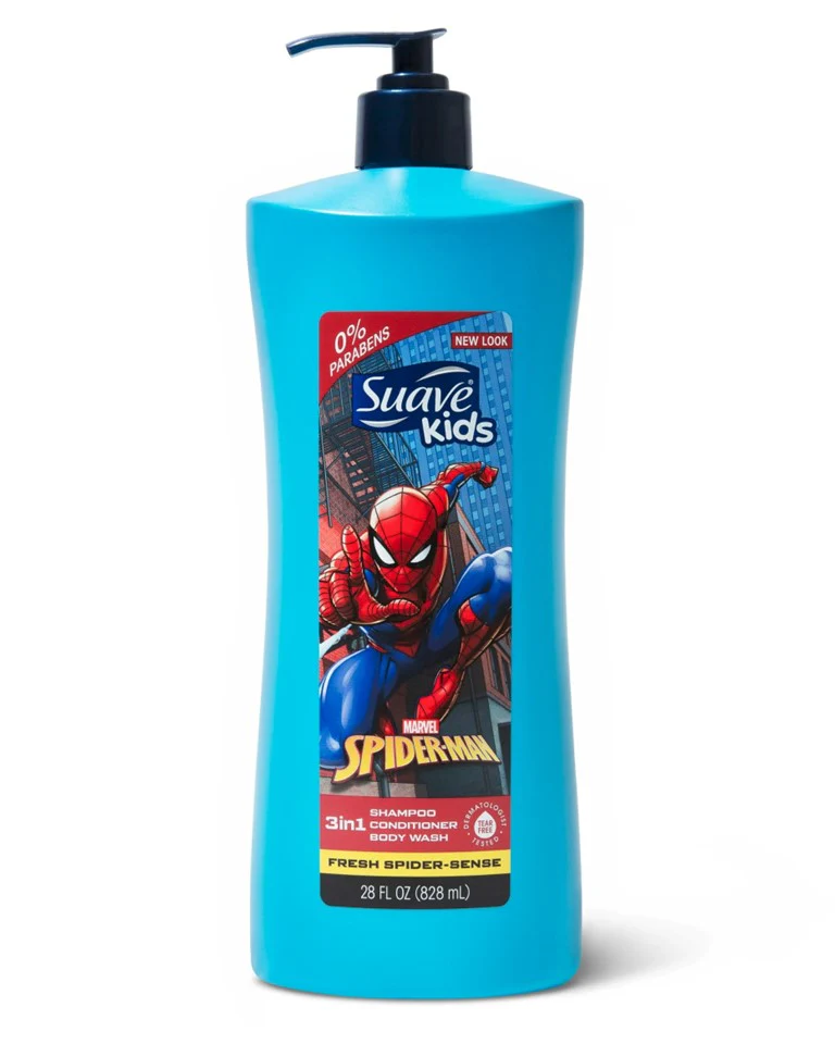 Suave Kids Spiderman 3 in 1 Shampoo Fresh Spider Sense - 28oz/4pk