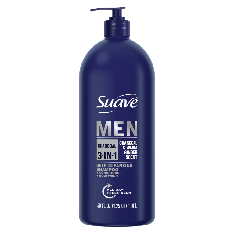 Suave Men Charcoal 3in1 Pumo - 40oz/3pk
