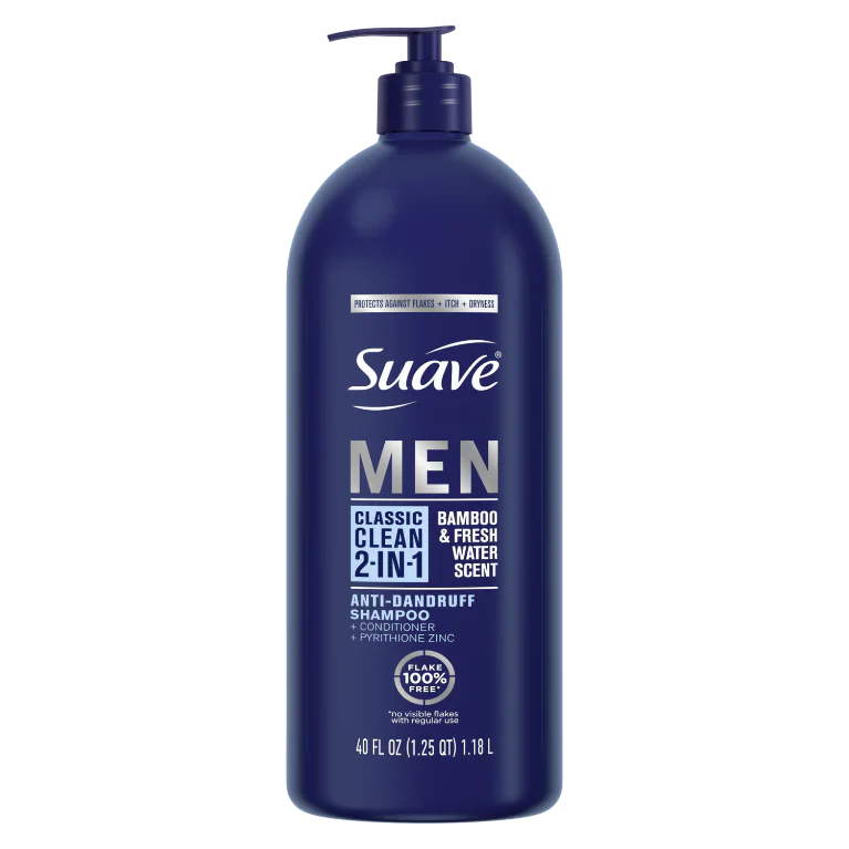 Suave Men Classic Clean 2 in 1 Shampoo - 40oz/3pk