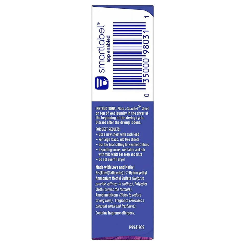 Suavitel Fabric Softener Dryer Sheets Lavender - 18ct/15pk - Image 2