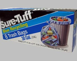 Suretuff Trash Blue 30Gal - 8ct/24pk